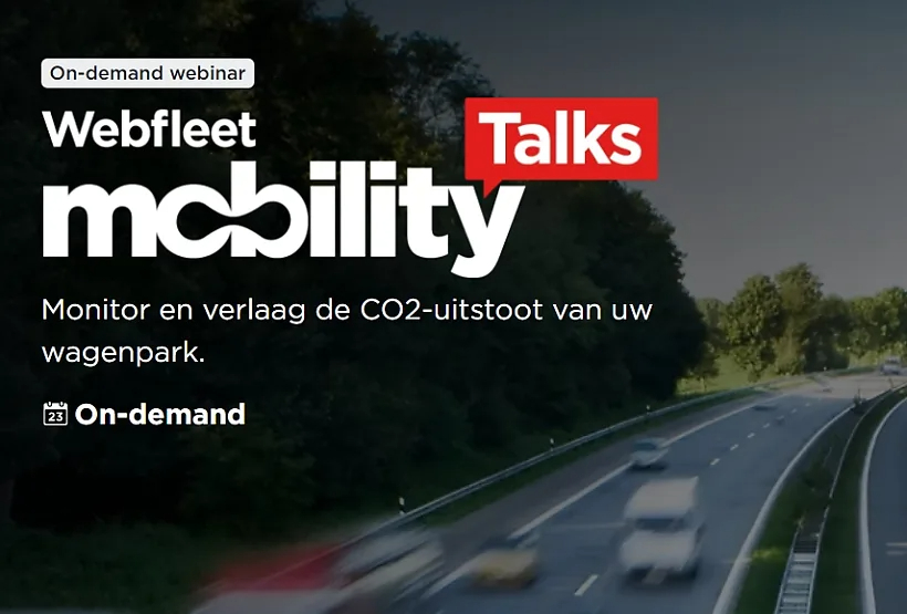 Webfleet Mobility Talks webinar over verschillen tussen de nieuwe CSRD-richtlijn en de NFRD, met focus op het monitoren en verlagen van CO2-uitstoot.